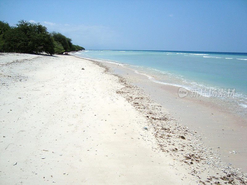 Gili Trawangan的白色海滩，印度尼西亚